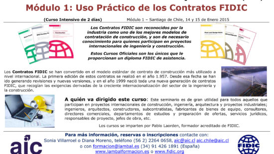 CURSO INTENSIVO: USO PRÁCTICO DE LOS CONTRATOS FIDIC