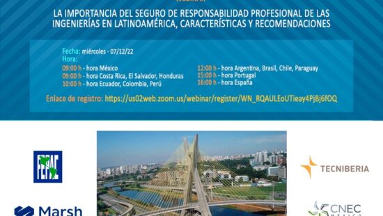 WEBINAR: “LA IMPORTANCIA DEL SEGURO DE RESPONSABILIDAD PROFESIONAL DE LAS INGENIERÍAS EN LATINOAMÉRICA, CARACTERÍSTICAS